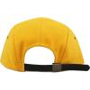 image:imageThe Hat Depot Made in USA Cotton Twill 5 Panel Flat Brim Genuine Leather Brass Biker Board CapGold
