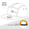 image:imageThe Hat Depot Made in USA Cotton Twill 5 Panel Flat Brim Genuine Leather Brass Biker Board CapGold
