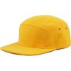 image:imageThe Hat Depot Made in USA Cotton Twill 5 Panel Flat Brim Genuine Leather Brass Biker Board CapGold