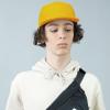 image:imageThe Hat Depot Made in USA Cotton Twill 5 Panel Flat Brim Genuine Leather Brass Biker Board CapGold