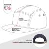 image:imageThe Hat Depot Made in USA Cotton Twill 5 Panel Flat Brim Genuine Leather Brass Biker Board CapNavy