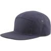 image:imageThe Hat Depot Made in USA Cotton Twill 5 Panel Flat Brim Genuine Leather Brass Biker Board CapNavy
