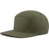 image:imageThe Hat Depot Made in USA Cotton Twill 5 Panel Flat Brim Genuine Leather Brass Biker Board CapOlive