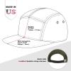 image:imageThe Hat Depot Made in USA Cotton Twill 5 Panel Flat Brim Genuine Leather Brass Biker Board CapOlive