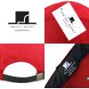 image:imageThe Hat Depot Made in USA Cotton Twill 5 Panel Flat Brim Genuine Leather Brass Biker Board CapRed