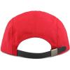 image:imageThe Hat Depot Made in USA Cotton Twill 5 Panel Flat Brim Genuine Leather Brass Biker Board CapRed