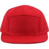 image:imageThe Hat Depot Made in USA Cotton Twill 5 Panel Flat Brim Genuine Leather Brass Biker Board CapRed