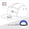 image:imageThe Hat Depot Made in USA Cotton Twill 5 Panel Flat Brim Genuine Leather Brass Biker Board CapRoyal