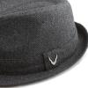 image:imageThe Hat Depot Unisex Cotton Wool Blend Herringbone Trilby Fedora Hats Medium Herringbone Black