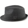 image:imageThe Hat Depot Unisex Cotton Wool Blend Herringbone Trilby Fedora Hats Medium Herringbone Black