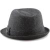image:imageThe Hat Depot Unisex Cotton Wool Blend Herringbone Trilby Fedora Hats Medium Herringbone Black