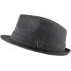image:imageThe Hat Depot Unisex Cotton Wool Blend Herringbone Trilby Fedora Hats Medium Herringbone Black