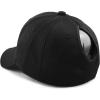 image:imageThe Hat Depot Women High Ponytail Sun Protect Structured Deep Fitted Athletic Baseball Cap HatBlack