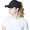 image:imageThe Hat Depot Women High Ponytail Sun Protect Structured Deep Fitted Athletic Baseball Cap HatBlack