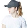 image:imageThe Hat Depot Women High Ponytail Sun Protect Structured Deep Fitted Athletic Baseball Cap HatGray