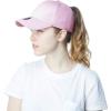 image:imageThe Hat Depot Women High Ponytail Sun Protect Structured Deep Fitted Athletic Baseball Cap HatLight Pink