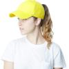 image:imageThe Hat Depot Women High Ponytail Sun Protect Structured Deep Fitted Athletic Baseball Cap HatYellow