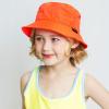 image:imageThe Hat Depot Youth Kids Washed Cotton amp Lightweight Nylon Packable Bucket Travel Hat Cap2 Lightweight  Neon Orange