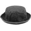 image:imageThe Hat Depot Youth Kids Washed Cotton amp Lightweight Nylon Packable Bucket Travel Hat CapBlack Denim