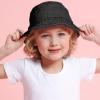 image:imageThe Hat Depot Youth Kids Washed Cotton amp Lightweight Nylon Packable Bucket Travel Hat CapBlack Denim