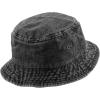 image:imageThe Hat Depot Youth Kids Washed Cotton amp Lightweight Nylon Packable Bucket Travel Hat CapBlack Denim