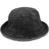 image:imageThe Hat Depot Youth Kids Washed Cotton amp Lightweight Nylon Packable Bucket Travel Hat CapBlack Denim