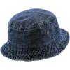 image:imageThe Hat Depot Youth Kids Washed Cotton amp Lightweight Nylon Packable Bucket Travel Hat CapDark Denim