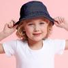 image:imageThe Hat Depot Youth Kids Washed Cotton amp Lightweight Nylon Packable Bucket Travel Hat CapDark Denim