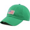 image:imageUSA Flag amp Embroidery Premium 100 Cotton Low Profile Adjustable Baseball Dad CapFlagkelly Green
