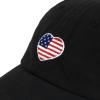 image:imageUSA Flag amp Embroidery Premium 100 Cotton Low Profile Adjustable Baseball Dad CapHeart  Black