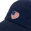 image:imageUSA Flag amp Embroidery Premium 100 Cotton Low Profile Adjustable Baseball Dad CapHeart  Navy
