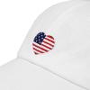 image:imageUSA Flag amp Embroidery Premium 100 Cotton Low Profile Adjustable Baseball Dad CapHeart  White
