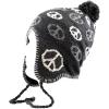 image:imageThe Hat Depot 700HAT21 Youth Pom Pom Sherpa Lining with Peace Logo Knit HatGrey