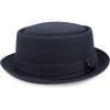 image:imageThe Hat Depot Cotton amp Cotton Herringbone Paisley Lining Premium Quality Porkpie Hat1 Cotton  Navy