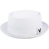 image:imageThe Hat Depot Cotton amp Cotton Herringbone Paisley Lining Premium Quality Porkpie Hat1 Cotton  Whith