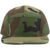 image:imageThe Hat Depot Made in USA Cotton Twill 5 Panel Flat Brim Genuine Leather Brass Biker Board CapCamo1