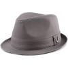 image:imageThe Hat Depot Unisex Cotton Wool Blend Herringbone Trilby Fedora Hats Large Cotton Charcoal