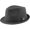 image:imageThe Hat Depot Unisex Cotton Wool Blend Herringbone Trilby Fedora Hats Medium Herringbone Black