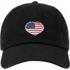 image:imageUSA Flag amp Embroidery Premium 100 Cotton Low Profile Adjustable Baseball Dad CapHeart  Black