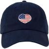 image:imageUSA Flag amp Embroidery Premium 100 Cotton Low Profile Adjustable Baseball Dad CapHeart  Navy