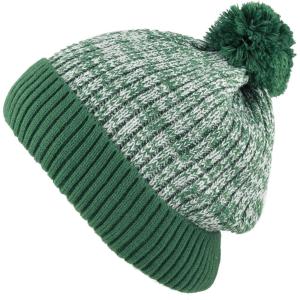 image:imageKids Knit Daily Pom Beanie Hat with Thick Fleece Lining for Boys and Girls Versatile Winter Warm Cozy Skull Hats for ChildrenDark Green