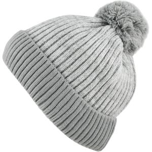 image:imageKids Knit Daily Pom Beanie Hat with Thick Fleece Lining for Boys and Girls Versatile Winter Warm Cozy Skull Hats for ChildrenGrey