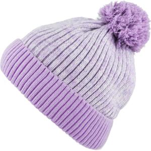 image:imageKids Knit Daily Pom Beanie Hat with Thick Fleece Lining for Boys and Girls Versatile Winter Warm Cozy Skull Hats for ChildrenLilac