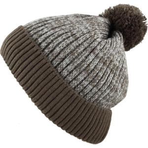 image:imageKids Knit Daily Pom Beanie Hat with Thick Fleece Lining for Boys and Girls Versatile Winter Warm Cozy Skull Hats for ChildrenOlive