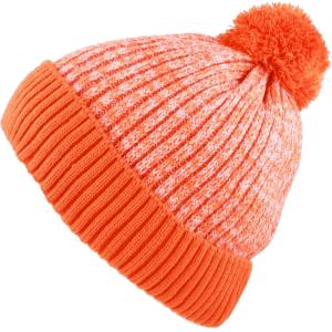 image:imageKids Knit Daily Pom Beanie Hat with Thick Fleece Lining for Boys and Girls Versatile Winter Warm Cozy Skull Hats for ChildrenOrange
