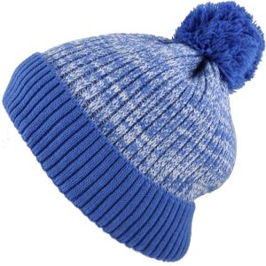 image:imageKids Knit Daily Pom Beanie Hat with Thick Fleece Lining for Boys and Girls Versatile Winter Warm Cozy Skull Hats for ChildrenRoyal Blue