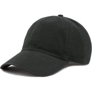 image:imageKids Washed Low Profile Cotton and Denim UPF 50 Plain Baseball Cap HatBlack
