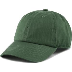 image:imageKids Washed Low Profile Cotton and Denim UPF 50 Plain Baseball Cap HatDark Green