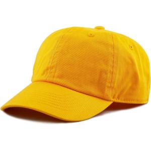 image:imageKids Washed Low Profile Cotton and Denim UPF 50 Plain Baseball Cap HatGold