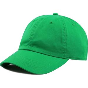 image:imageKids Washed Low Profile Cotton and Denim UPF 50 Plain Baseball Cap HatKelly Green